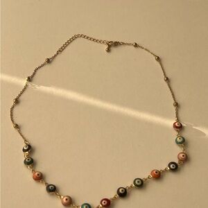 Gold Multicolor Beaded Necklace